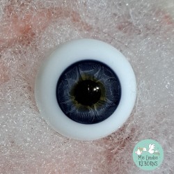 DUNKELBLAU (AZUL OSCURO). 18 mm. OJO CRISTAL MEDIA BOLA