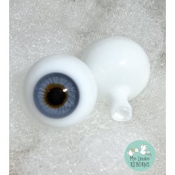 BLAU GRAU (AZUL GRISACEO). 22 mm. OJO CRISTAL BOLA COMPLETA