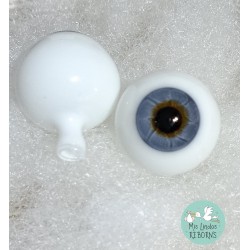 BLAU GRAU (AZUL GRISACEO). 18 mm. OJO CRISTAL BOLA COMPLETA