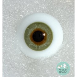 GRUN (VERDE). 20 mm. OJO CRISTAL MEDIA BOLA