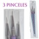 3 PINCELES. Diferente longitud del cabezal.