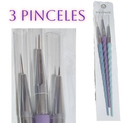 3 PINCELES. Diferente longitud del cabezal.