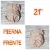 21 pulgadas. PIERNA AL FRENTE, sin articulación Miembros completos.