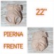 22 pulgadas. PIERNA AL FRENTE, sin articulación Miembros completos.