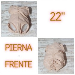 22 pulgadas. PIERNA AL FRENTE, sin articulación Miembros completos.