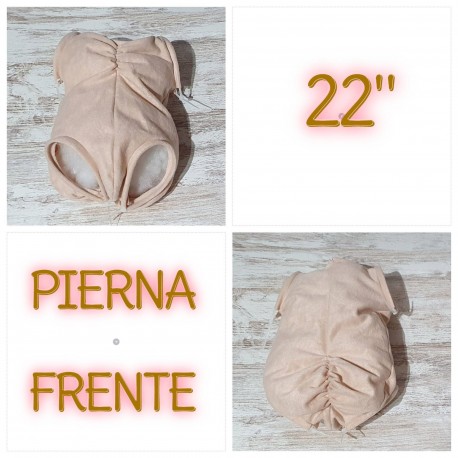 22 pulgadas. PIERNA AL FRENTE, sin articulación Miembros completos.