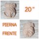 20 pulgadas. PIERNA AL FRENTE, sin articulación Miembros completos.