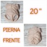 20 pulgadas. PIERNA AL FRENTE, sin articulación Miembros completos.