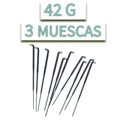 10 agujas. 42 G 3 barbas (3 muescas)