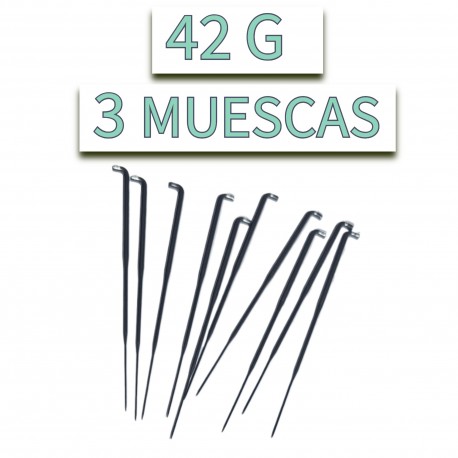 10 agujas. 42 G 3 barbas (3 muescas)